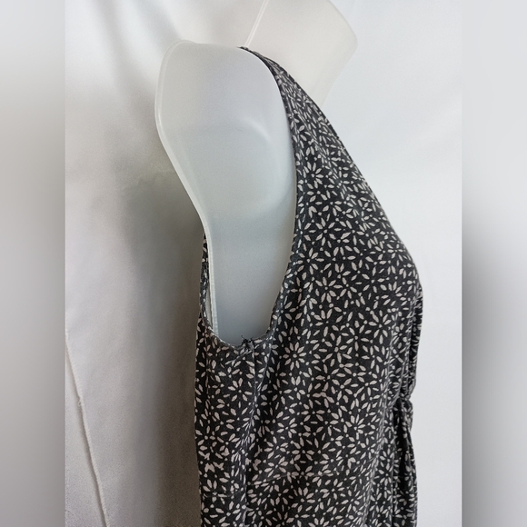 Eddie Bauer Black and White Ruched Tie Front Sheath Summer Dress (#798) - Picture 7 of 8